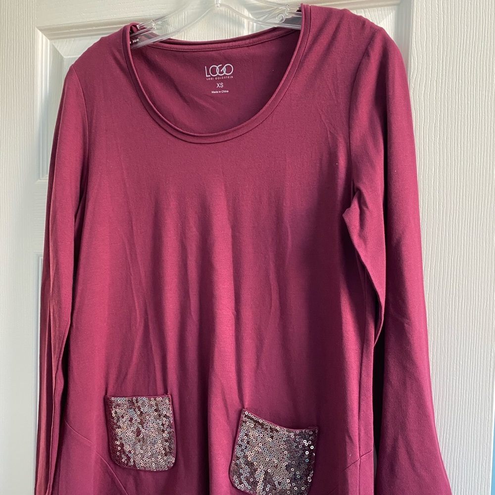 Wine-colored tunic top